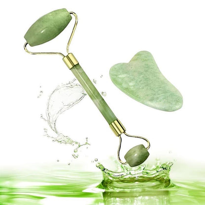 Jade Roller & Gua Sha Board, Face Massage Tool for Face Eye Neck Skin Care, Skincare Tools for Women