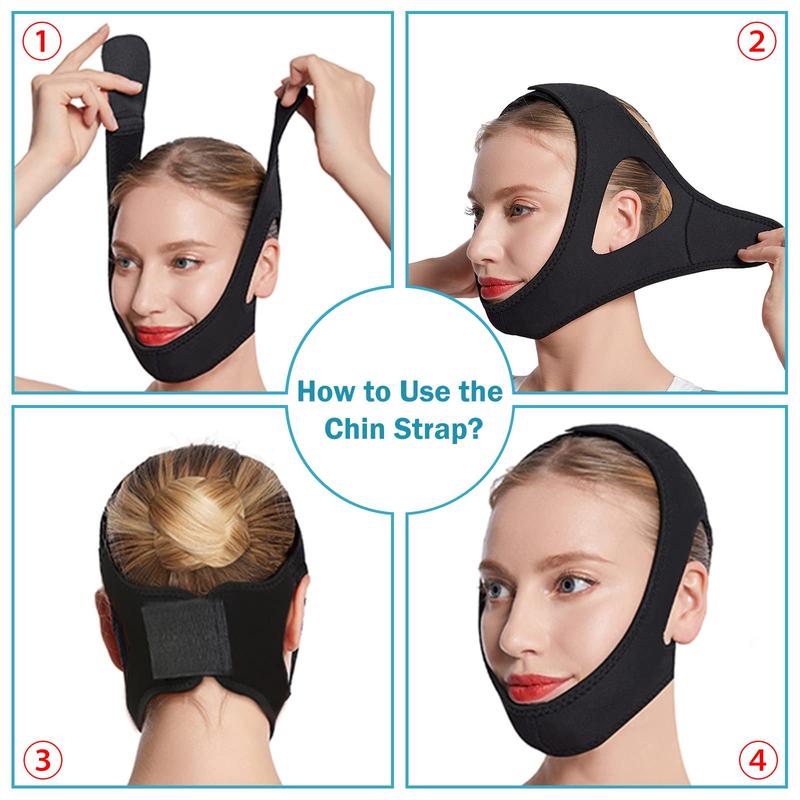 Anti Snore Chin Strap, Adjustable Stop Snoring Sleep Headband for Men & Women, Effective Anti Snore Chin Straps to Keep Mouth Closed While Sleeping