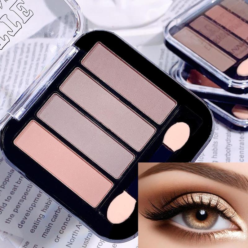 4-color Eyebrow Powder Palette For Beginner, Long Lasting Matte Eyeshadow, Eye Makeup Product For Women & Girls