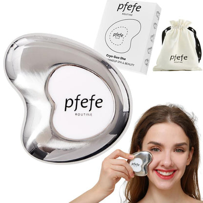 PFEFE Cryo Gua Sha Cold Frozen Ice Tools Summer Cooling Skincare Face Puffiness Dark Circles Jawline Lifting Sculpting Beauty Facialcare Treatment for Girls Women Gifts