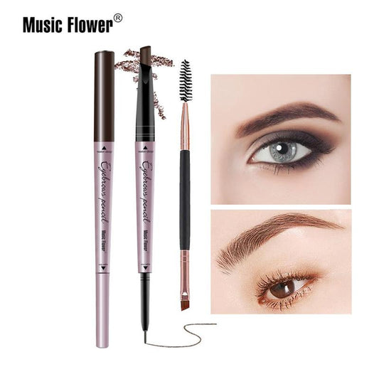 Double-ended Eyebrow Pencil, 2pcs/set Waterproof Eyebrow Pencil with Eyebrow Brush, Professional Eyebrow Enhancement Kit for Women