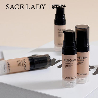 Sace Lady Long-lasting Matte Concealer, 1 Count Highly Concealer Liquid Foundation, Full Cover Flawless Makeup Cream, Pore Minimising Face Corrector