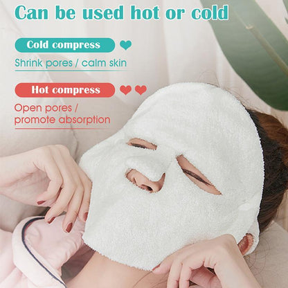 Modern Reusable Fleece Face Mask, Facial Steamer Towel, Ice Towel Mask, Dry & Wet Compress Towel for Home Spa, Facial Skin Care Towel with Elastic Ear Bands