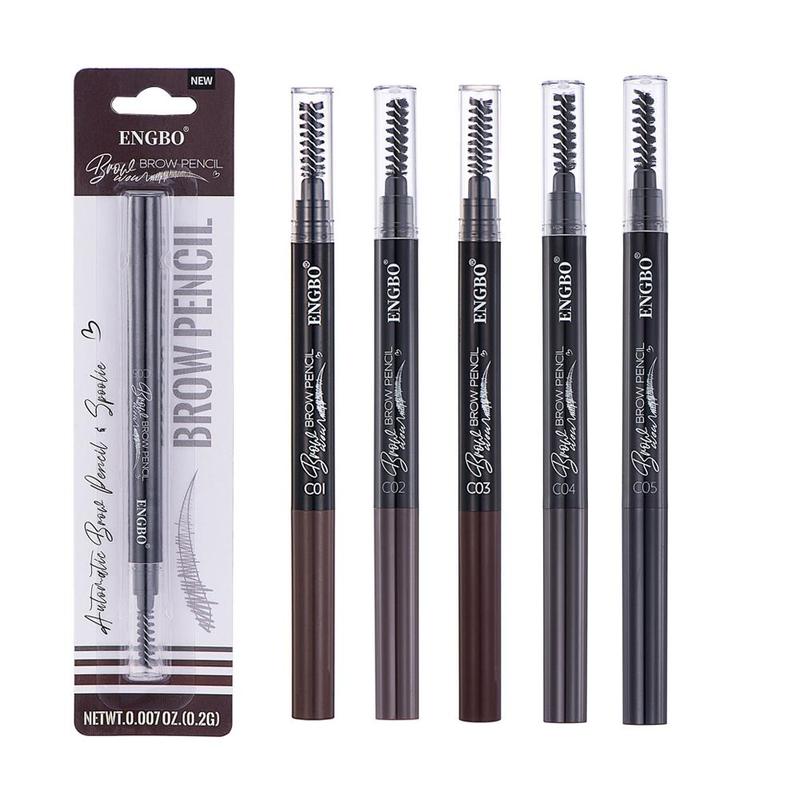 Double-ended Eyebrow Pencil, 5 Counts/set Long Lasting Eyebrow Pencil, Brow Styling Brush, Eye Brow Makeup Tool, Eyebrow Makeup Brushes, Makeup Brushes, Cosmetic Beauty Supplies