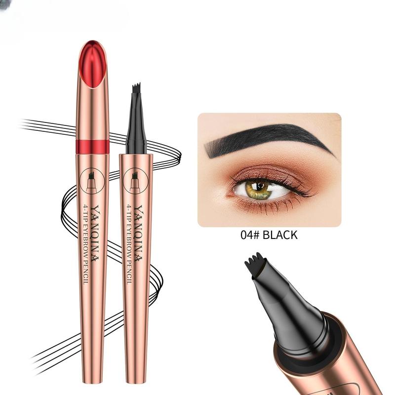 Waterproof Four-Point Eyebrow Pen, 1 Count Long Lasting Eyebrow Pencil, Eye Brow Coloring Pen, Makeup Accessories