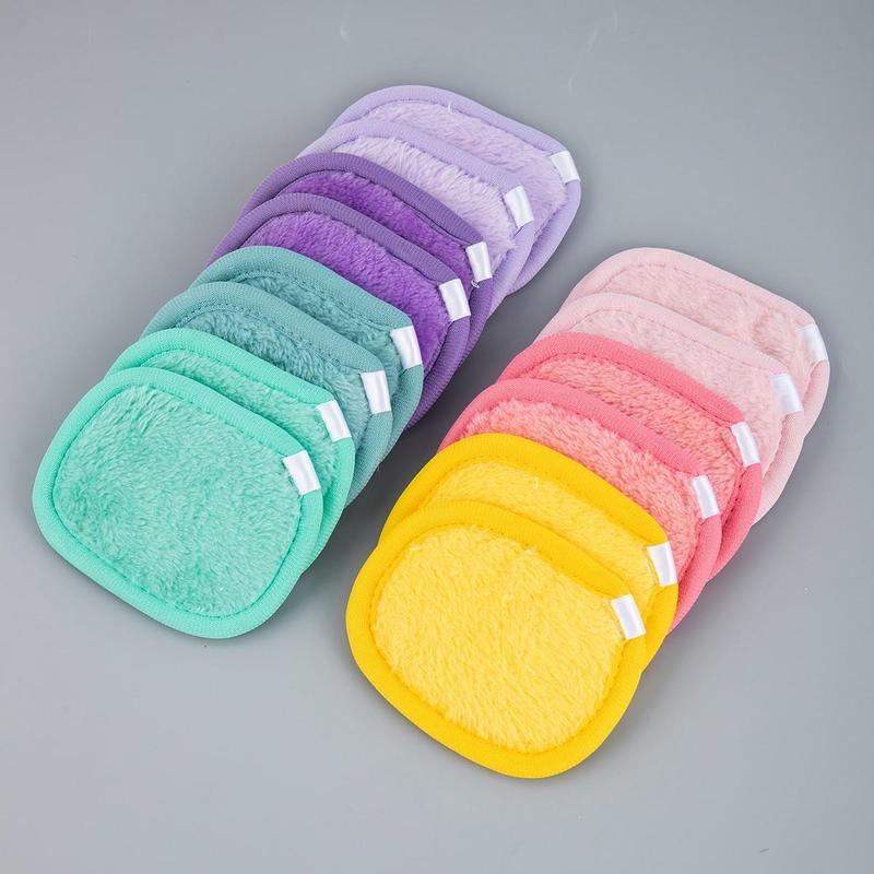 Reusable Skincare Facial Cleansing Puff Gift, Summer?Comfort Soft Flannel Makeup Remover Pads, Makeup Remover Puff, Multicolor Daily Skincare Tools