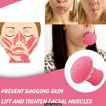 Face Massage Roller Trainer, Portable Jaw Exerciser, Facial Firming Tool, Face Muscle Training Device for Women, Gymtok