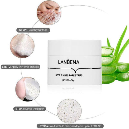 LANBENA Blackhead and Whitehead Removal Mask - Facial Exfoliation Mud Mask, Deep Cleansing Nasal Patch (30g)