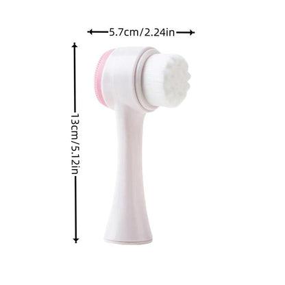 Facial Cleansing Brush, Double Sided Face Scrubber, Facial Skin Massage Brush, Dual Ended Facial Skin Care Brush, Great for Pore Cleaning, Exfoliating, Massaging