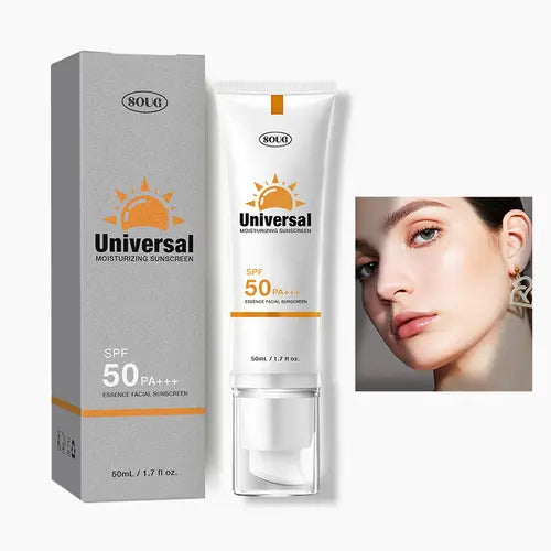 SPF50+ Face Sun Sunscreen Cream, Strong UV Protection Tinted Moisturizer, Lightweight, No Greasy, 50ml / 1.7oz for All Skin Types