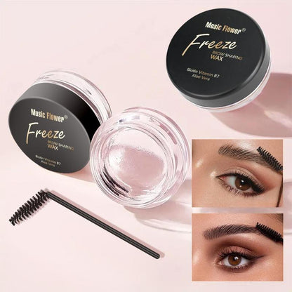 Long Lasting Eyebrow Setting Paste, 2 Counts/set 3D Eyebrow Styling Tools, Including 1count Eyebrow Gel & 1 Count Brow Shaping Wax, Waterproof Quick Drying Eyebrow Makeup Product for Women