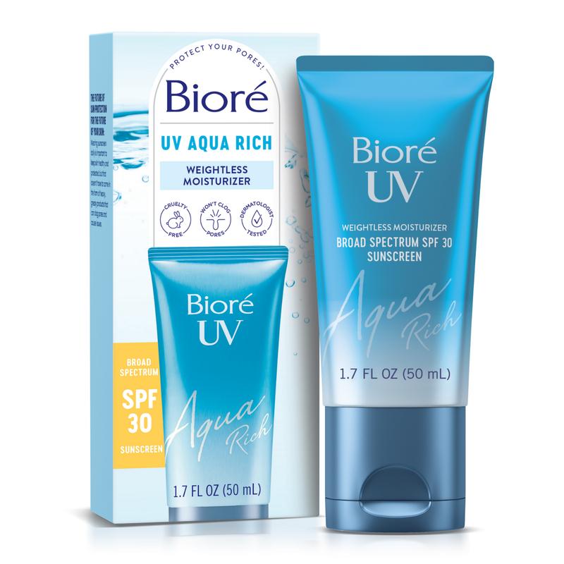 Bior¨¦ UV Aqua Rich SPF 30, Moisturizing Face Sunscreen For Sensitive Skin, Non-Comedogenic, Dermatologist Tested, Vegan, Cruelty Free, Oxybenzone & Octinoxate Free, 1.7 Oz