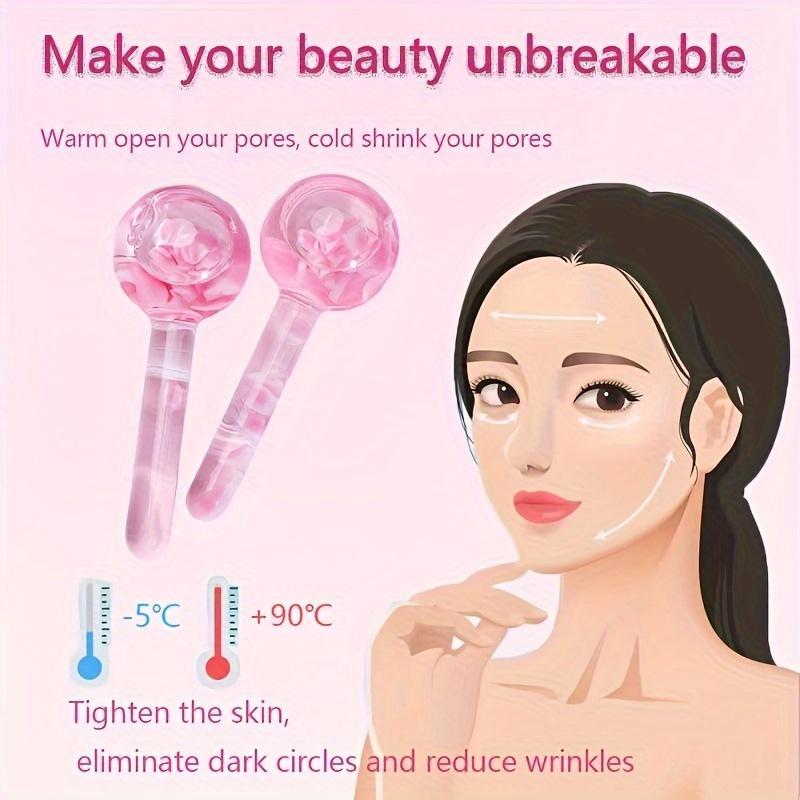 Flower Design Ice Ball (2 Counts), Ice Ball Face Massage Tool, Face Massage Ice Ball, Facial Skin Care Tool for Women