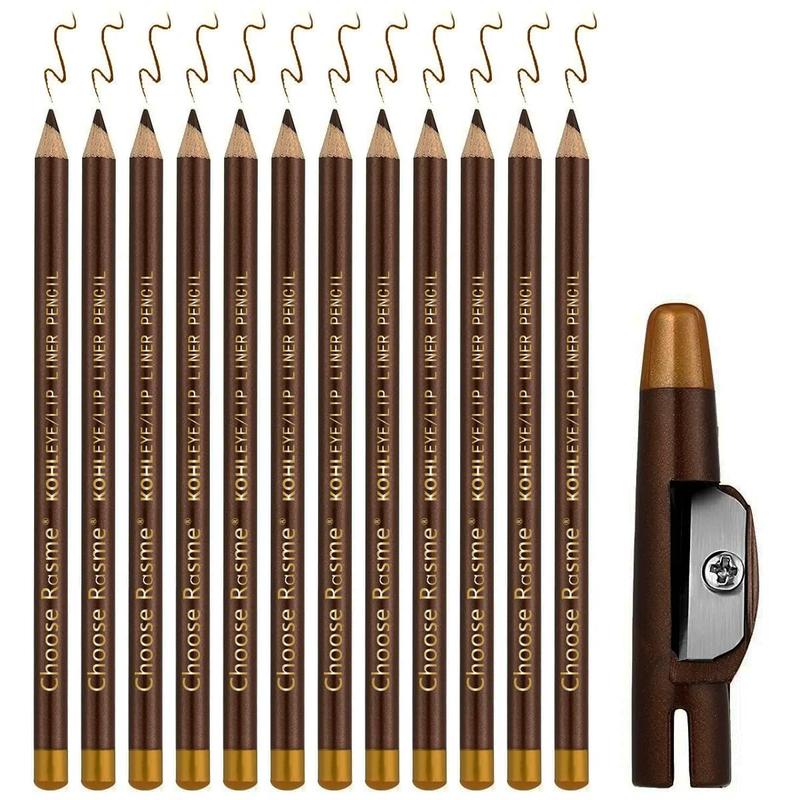 Eyebrow Pencil, 12pcs/set Long Lasting Eyebrow Pencil, Brow Styling Brush, Sweat Proof High Pigmented Brow Shading & Filling Pencil, Makeup Tool Easy to Apply