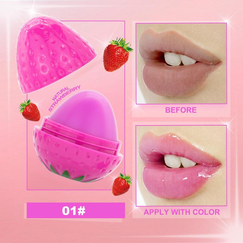 Strawberry Shaped Moisturizer Lip Balm, 1/5 Counts Comfort Hydrate Tinted Lip Mask, Long-lasting Hydrating Lip Stick, Moisturizing Lip Skincare Product