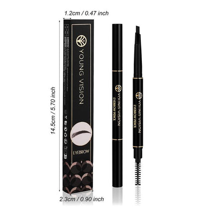 Long-lasting Makeup Eyebrow Pencil, 1 Count Double-head Silky Eyebrow Pencils with Brow Brush, Makeup Tools for Women & Girls