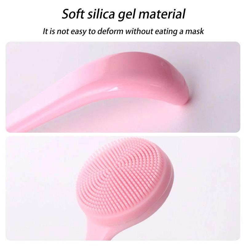 Manual Silicone Facial Cleansing Brush, Double Sided Face Scrubber for Daily Skin Care, Face Exfoliator Massage Brush Shower Cleaning Brush