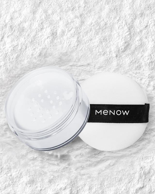 Menow High Definition Powder, Loose Powder, Lightweight, Long-Lasting, Creates Soft Focus Effect, Masks Fine Lines & Imperfections, 0.28 Oz, Sheer