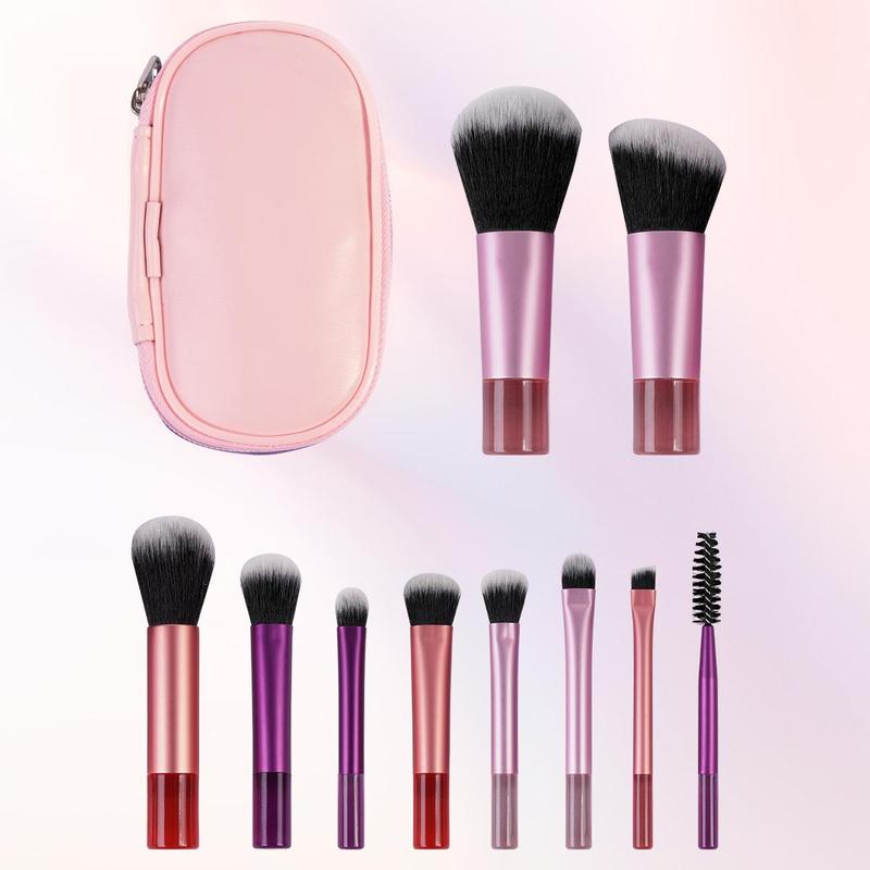 Travel Makeup Brush Set with Bag, 10pcs Soft Bristle Makeup Brush & Storage Box, Professional Makeup Tool, Cosmetic Brush, Makeup Brushes Set, Makeup Products