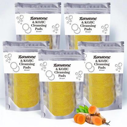 Turmeric Kojic Acid Cleansing Pads Set, Moisturizing Daily Skin Cleansing Pads, Facial Pore Deep Cleanser, Skin Care Tools, Skin Care Products, Back to School