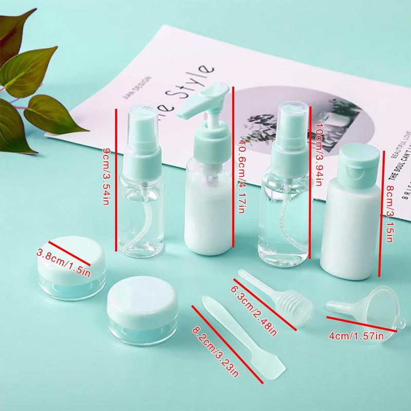 Travel Bottle Set, 9pcs/set Portable Cosmetic Dispensing Bottle, Empty Spray Bottle, Skincare Tools