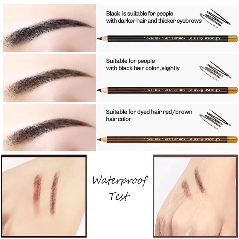 Eyebrow Pencil, 12pcs/set Long Lasting Eyebrow Pencil, Brow Styling Brush, Sweat Proof High Pigmented Brow Shading & Filling Pencil, Makeup Tool Easy to Apply