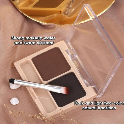 2 in 1 Eyebrow Powder Palette, Long Lasting Eyebrow Powder & Eyebrow Brush, Smudge Proof High Pigmented Eye Brow Shading & Filling Makeup Accessories