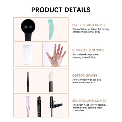 Eyebrow & Eyelash Dye Kit, 1 Set Waterproof Long Lasting Eyebrow Tinting Makeup Tools, Eye Makeup Kit for Women