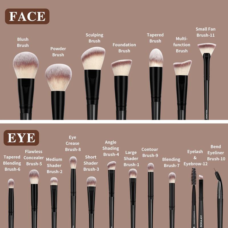 Travel Makeup Brushes Set, 18pcs/set?Soft Makeup Brushes Set for Powder Concealers Eye Shadows, Eyeshadow Brush, Eyelash Brush Makeup Set, Summer Gifts