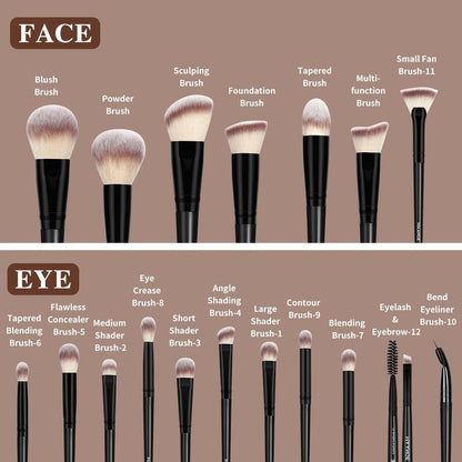 Travel Makeup Brushes Set, 18pcs/set?Soft Makeup Brushes Set for Powder Concealers Eye Shadows, Eyeshadow Brush, Eyelash Brush Makeup Set, Summer Gifts