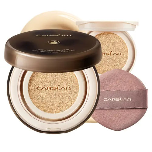 CARSLAN Lasting Air Cushion Cream Face Foundation Makeup, Lightweight, Medium to Full Coverage, Semi-Matte, Long-Lasting Oil Control Finish Foundation, For Oil Skin (Refill Included)