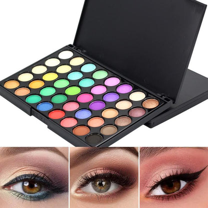 40-color Eyeshadow Palette, Matte and Glitter Eye Shadows Palette, Long Lasting Shimmering Eye Shadow Makeup Products, High Pigmented Blendable Eyeshadow Powder