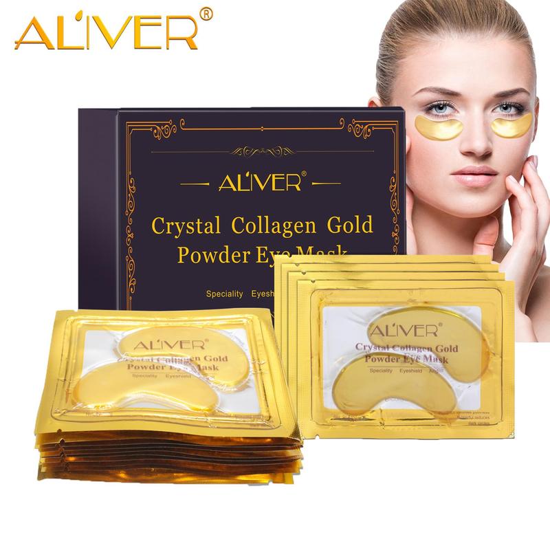 Crystal Collagen Gold Eye Mask, 10pcs/box Dark Circles Acne Beauty Patches for Eye Skin Care, Moisturizing Eye Care Products for Women & Men, Eye Skin Lifting & Firming Patch