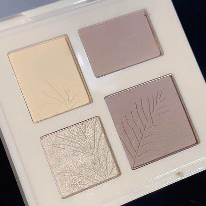 4-color Highlighter Makeup Palette, Contour Palette, Powder Palette, Long Lasting Matte Bronzer Palette, Facial Contouring and Detailing Makeup Powder