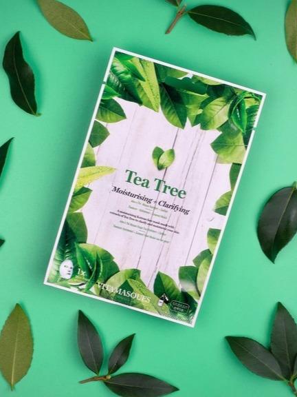 Moisturizing & Clarifying Tea Tree Face Mask by Vitamasques Aloe Vera Sheet Skincare Moisture Restore Soothing Skin Repair