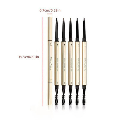 2 In 1 Double Headed Eyebrow Pencil, 1 Count Waterproof Eyebrow Pencil with Eyebrow Brush, Smudge Proof Brow Shaping and Filling Eyebrow Tint Pencil