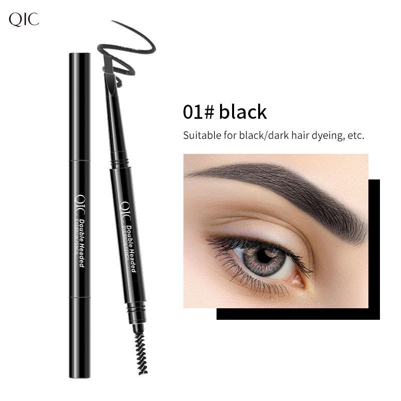 Double-ended Eyebrow Pencil, 1 Count Waterproof Long Lasting Eyebrow Pencil, Brow Styling Brush, Brow Shading & Filling Pencil, Brow Brush Makeup Tool