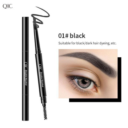 Double-ended Eyebrow Pencil, 1 Count Waterproof Long Lasting Eyebrow Pencil, Brow Styling Brush, Brow Shading & Filling Pencil, Brow Brush Makeup Tool