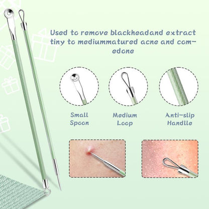 Facial Pimple Remover Tool, Blackhead Remover Kit, Professional Blackhead Extractor Tool, Blackhead Pimple Remover Kit, Acne Pimple Zit Remover Kit