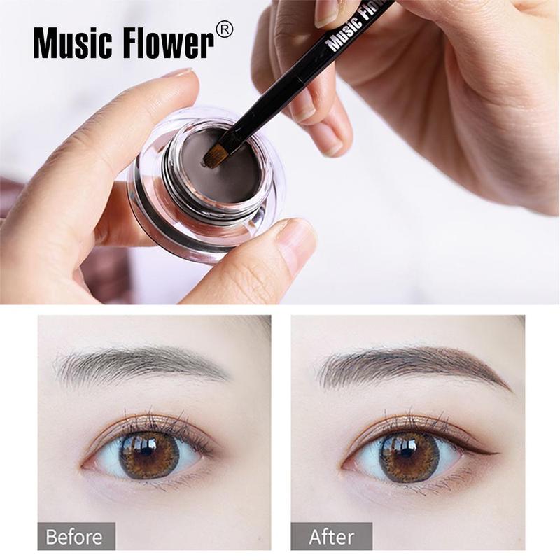 2 in 1 Eyeliner And Brow Powder (1 Piece), Long-lasting Eyebrow Powder & Eyeliner With Brush, Makeup Tool & Makeup Product