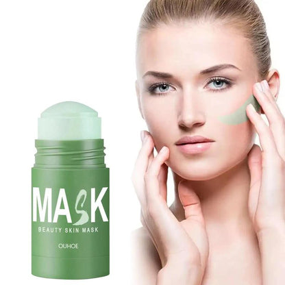 Green Tea Cleansing Face Mask Stick, 1 Count Pore ??Tightening Mask Stick, Facial Deep Purifying Skin Care Mask