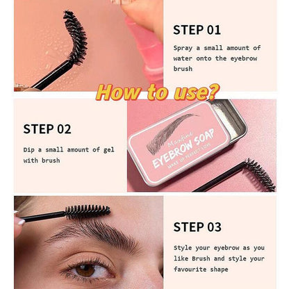 Long Lasting Clear Eyebrow Wax with Eyebrow Brush, Natural Look Eyebrow Styling Wax, Lightweight Eyebrow Setting Gel, Eyebrow Primer?Makeup?Set for Women