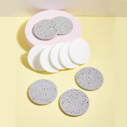 10pcs Natural Compressed Facial Sponge, Facial Cleansing Sponge, Reusable Eco-friendly Round Facial Makeup Cleaning Sponge