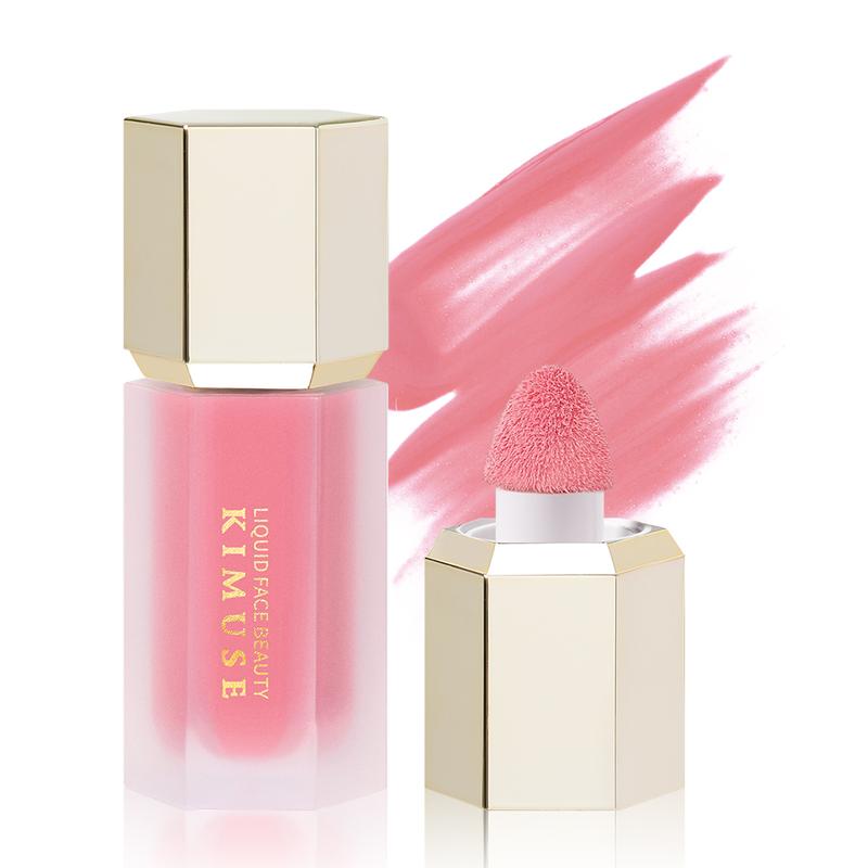 KIMUSE Liquid Blush Makeup for Cheeks, Weightless, Long-Wearing, Smudge Proof, Natural-Looking, Dewy Finish Brush Color