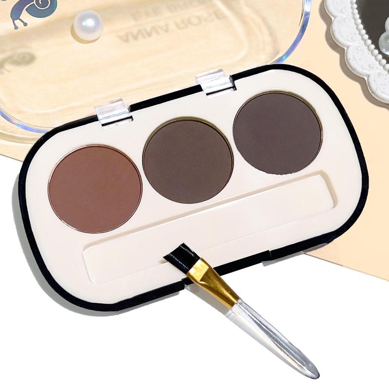 Comfort Skincare 3 Color Eyebrow Powder Palette with Eyebrow Brush, Long-lasting Natural Eyebrow Powder, Easy Coloring Eye Brow Cosmetic Product