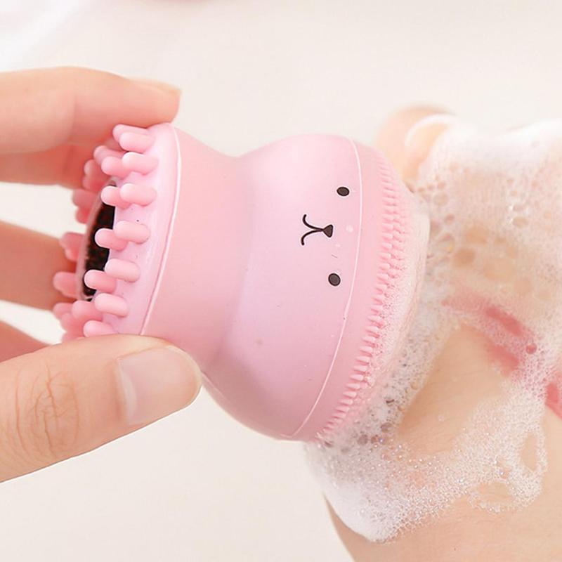 Comfort Cute Octopus Shaped Facial Cleansing Brush, 1 Count?Manual Handheld Face Scrubber, Deep Cleansing Face Washing Brush, Skincare Tool for Women & Girls