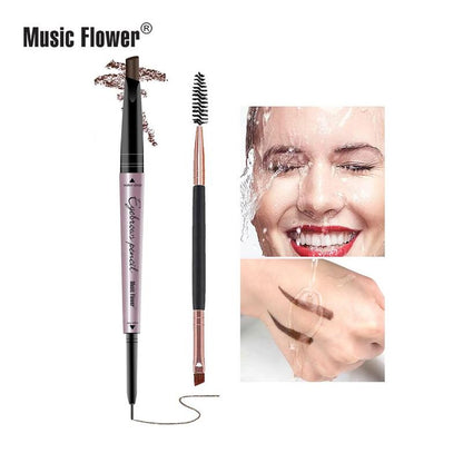 Double-ended Eyebrow Pencil, 1 Count Waterproof Eyebrow Pencil with Eyebrow Brush, Professional Eyebrow Enhancement Tool