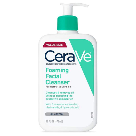 CeraVe Foaming Facial Cleanser | Daily Face Wash for Oily Skin with Hyaluronic Acid, Ceramides, and Niacinamide| Fragrance Free Paraben Free