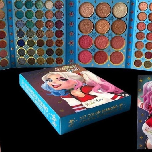 Eyeshadow palettes harley Quinn eyeshadow palette 117 colors  .. everything that is sent is new Features: 1. 117 different colors for your demands. It can help you create a variety of different styles of eye makeup. 2. Can be used for eye shadow and eyebr