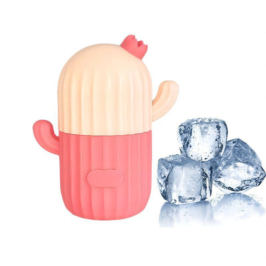 Comfort?Cartoon Cactus Design Ice Roller, Silicone Ice Cube Mold, Ice Ball Maker for Face & Body, Face Skincare Tools